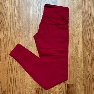 Red leggings full length
